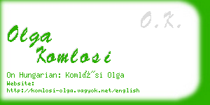 olga komlosi business card